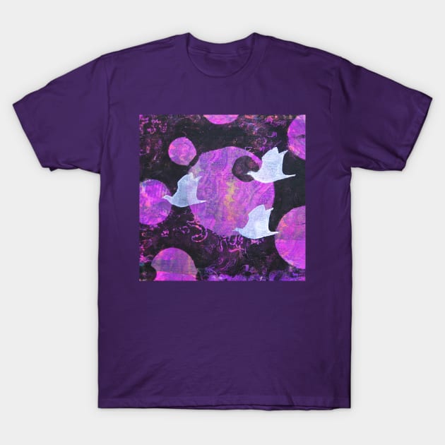 Three Cosmic Birds Digitally Altered Version of Original Work 1 T-Shirt by Heatherian